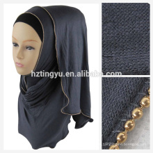Fashion Trend Dubai Frauen heißen arabischen Großhandel Schal Jersey und Kette Hijab Schal